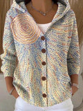 SOPHIA | WOMEN'S BUTTON-FRONT HOODED CARDIGAN, RELAXED PATCHWORK KNIT SWEATER - Zarino Newstyle