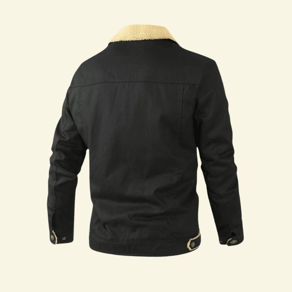 SOREN | MEN'S SHERPA-LINED COTTON JACKET, WARM BUTTON-UP CASUAL OUTERWEAR