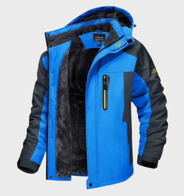 SOREN | MEN'S WATERPROOF FLEECE-LINED HOODED JACKET, WARM OUTDOOR OUTERWEAR