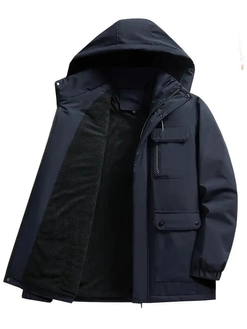 THAYER | MEN'S WATERPROOF HOODED PARKA, FLEECE-LINED INSULATED WINTER JACKET - Zarino Newstyle