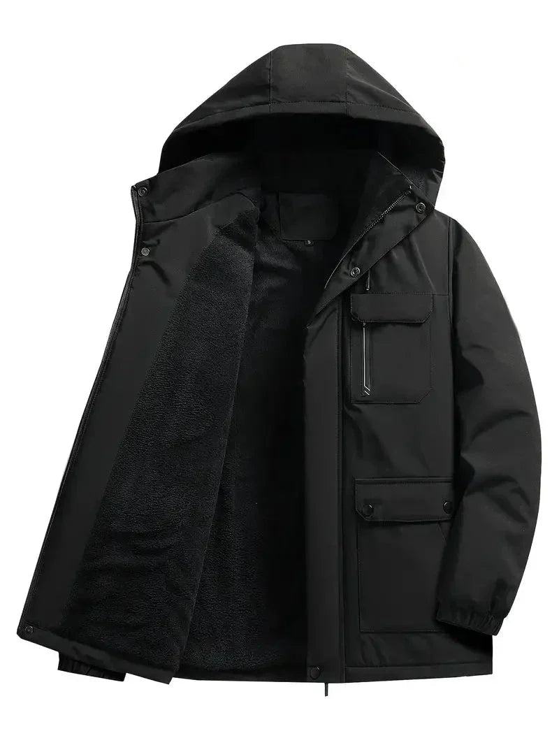 THAYER | MEN'S WATERPROOF HOODED PARKA, FLEECE-LINED INSULATED WINTER JACKET - Zarino Newstyle