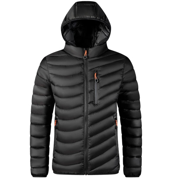THOMAS | MEN'S LIGHTWEIGHT PUFFER JACKET, HOODED ZIP-UP SPRING OUTERWEAR