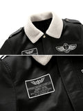 VAUGHN | MEN'S AVIATOR BOMBER JACKET, FAUX LEATHER SHERPA-LINED WINTER COAT - Zarino Newstyle
