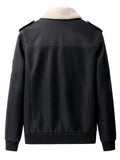 VAUGHN | MEN'S AVIATOR BOMBER JACKET, FAUX LEATHER SHERPA-LINED WINTER COAT - Zarino Newstyle