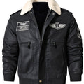 VAUGHN | MEN'S AVIATOR BOMBER JACKET, FAUX LEATHER SHERPA-LINED WINTER COAT - Zarino Newstyle