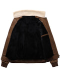 VAUGHN | MEN'S AVIATOR BOMBER JACKET, FAUX LEATHER SHERPA-LINED WINTER COAT - Zarino Newstyle