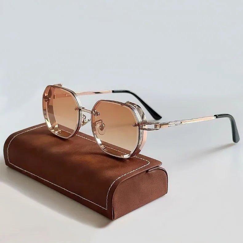 VINTAGE STEAMPUNK POLYGON FRAME TINTED SUMMER SUNGLASSES - Zarino Newstyle
