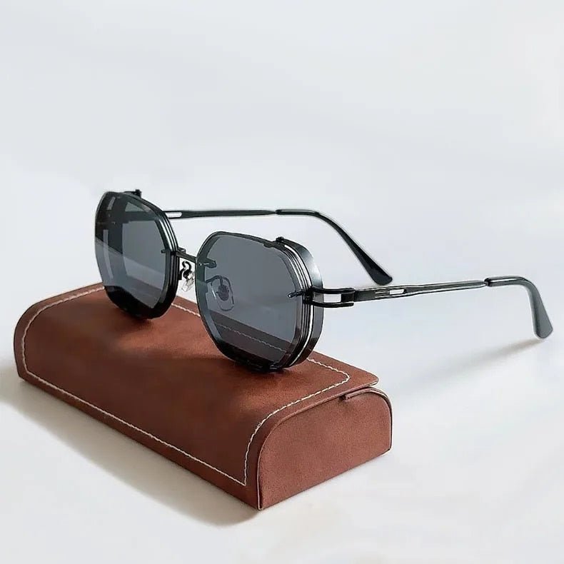 VINTAGE STEAMPUNK POLYGON FRAME TINTED SUMMER SUNGLASSES - Zarino Newstyle