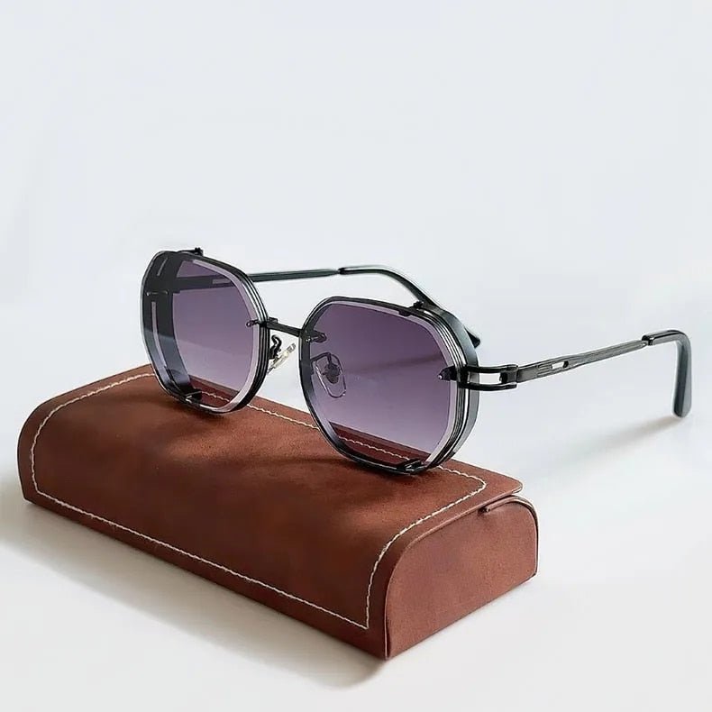 VINTAGE STEAMPUNK POLYGON FRAME TINTED SUMMER SUNGLASSES - Zarino Newstyle