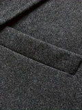 WESLEY | MEN'S LONG WOOL BLEND OVERCOAT, TAILORED SINGLE-BREASTED WINTER COAT – GREY - Zarino Newstyle