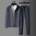 WESTON | MEN'S TEXTURED TRACKSUIT SET, FULL-ZIP JACKET & DRAWSTRING JOGGER PANTS - Zarino Newstyle