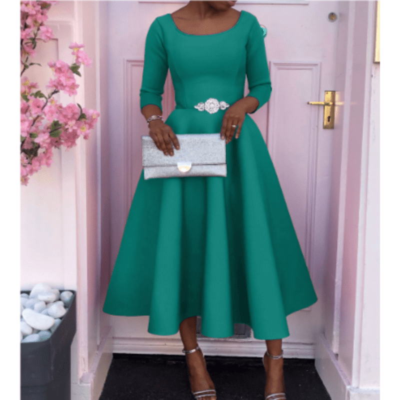 WOMEN'S A - LINE MIDI SUMMER DRESS - Zarino Newstyle