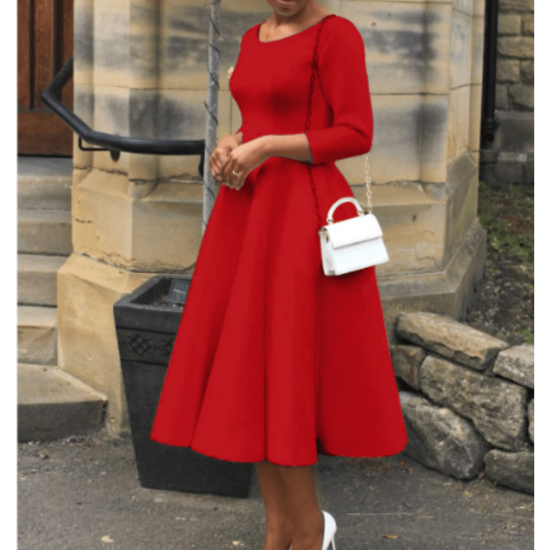 WOMEN'S A - LINE MIDI SUMMER DRESS - Zarino Newstyle