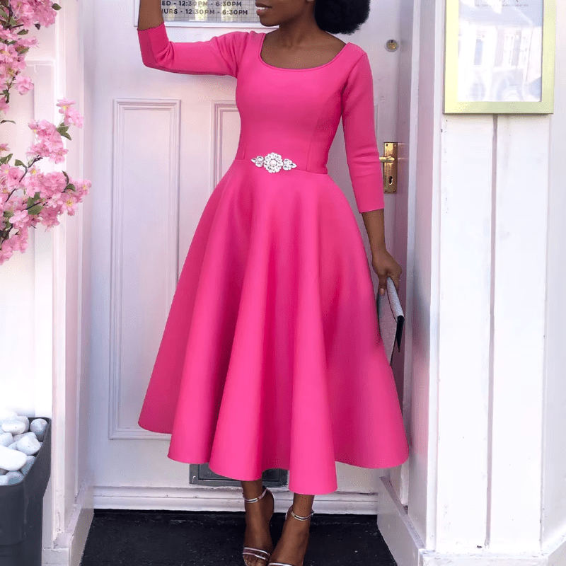 WOMEN'S A - LINE MIDI SUMMER DRESS - Zarino Newstyle