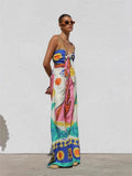 WOMEN'S ABSTRACT PRINT WIDE LEG JUMPSUIT - Zarino Newstyle