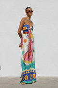 WOMEN'S ABSTRACT PRINT WIDE LEG JUMPSUIT - Zarino Newstyle
