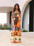 WOMEN'S ABSTRACT PRINT WIDE LEG JUMPSUIT - Zarino Newstyle