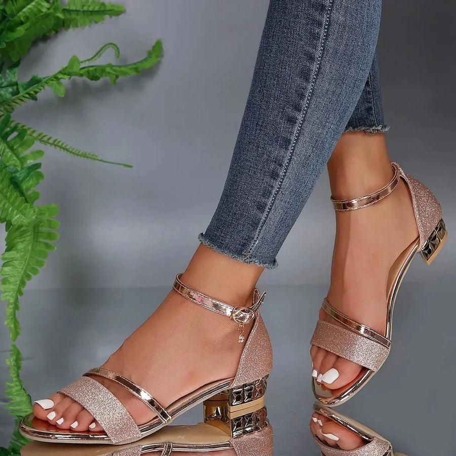 WOMEN'S ADJUSTABLE STRAP BLOCK HEEL SUMMER SANDALS - Zarino Newstyle