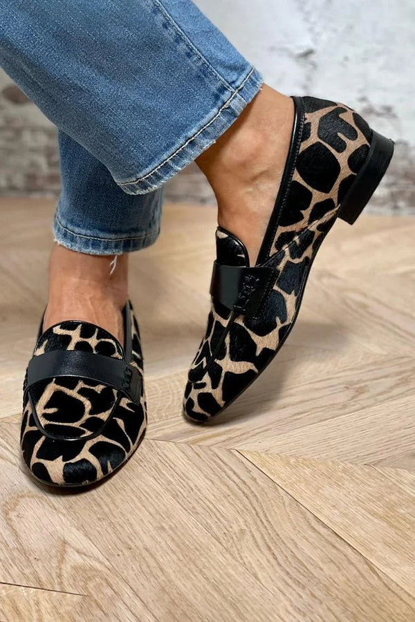 WOMEN'S ANIMAL PRINT STRAP SUMMER LOAFERS