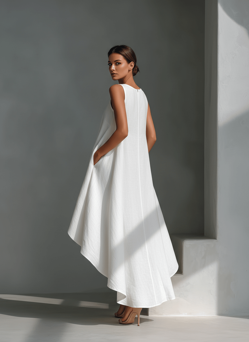 WOMEN'S ASYMMETRIC HEM SUMMER DRESS - Zarino Newstyle