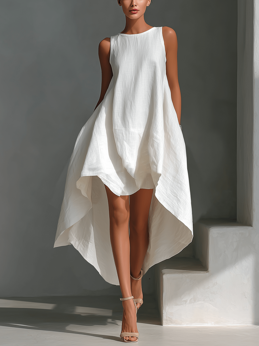 WOMEN'S ASYMMETRIC HEM SUMMER DRESS - Zarino Newstyle