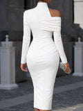 WOMEN'S ASYMMETRIC HIGH - NECK ONE - SHOULDER EVENING DRESS - Zarino Newstyle