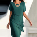 WOMEN'S ASYMMETRIC LAYERED SUMMER MIDI DRESS - Zarino Newstyle