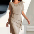WOMEN'S ASYMMETRIC LAYERED SUMMER MIDI DRESS - Zarino Newstyle