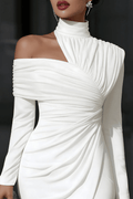 WOMEN'S ASYMMETRIC ONE SHOULDER MIDI DRESS - Zarino Newstyle