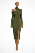 WOMEN'S ASYMMETRIC ONE SHOULDER MIDI DRESS - Zarino Newstyle