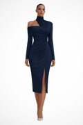 WOMEN'S ASYMMETRIC ONE SHOULDER MIDI DRESS - Zarino Newstyle