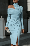 WOMEN'S ASYMMETRIC ONE SHOULDER MIDI DRESS - Zarino Newstyle