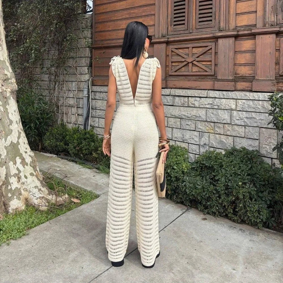 WOMEN'S BACKLESS KNIT JUMPSUIT - Zarino Newstyle