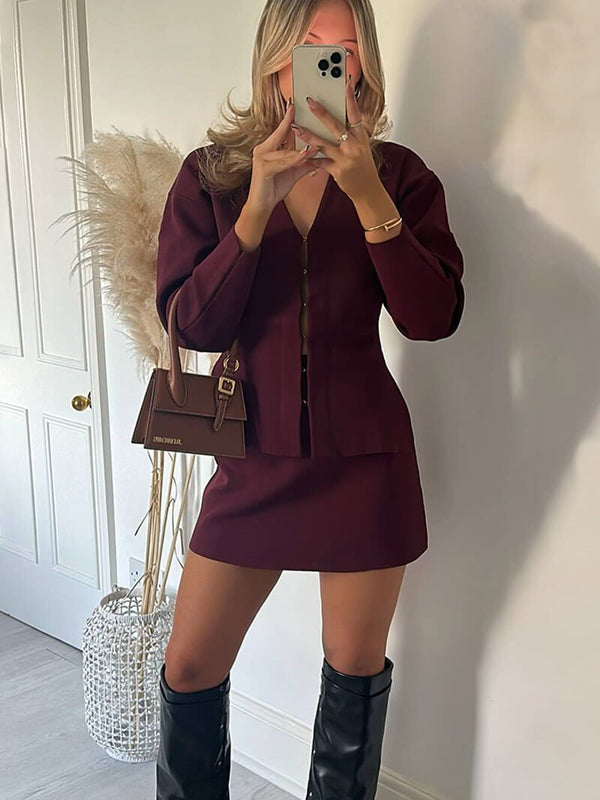 WOMEN'S BLAZER & MINI SKIRT SET - Zarino Newstyle