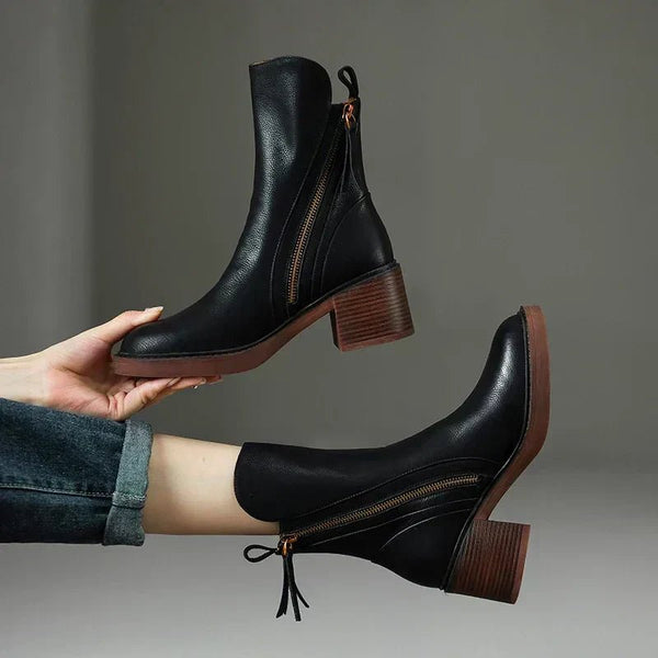 WOMEN'S BLOCK HEEL ANKLE BOOTS - Zarino Newstyle