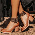 WOMEN'S BLOCK HEEL ANKLE STRAP SUMMER SANDALS - Zarino Newstyle