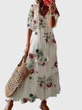 WOMEN'S BOHO FLORAL FLOWY SUMMER MAXI DRESS - Zarino Newstyle