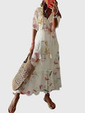 WOMEN'S BOHO FLORAL FLOWY SUMMER MAXI DRESS - Zarino Newstyle