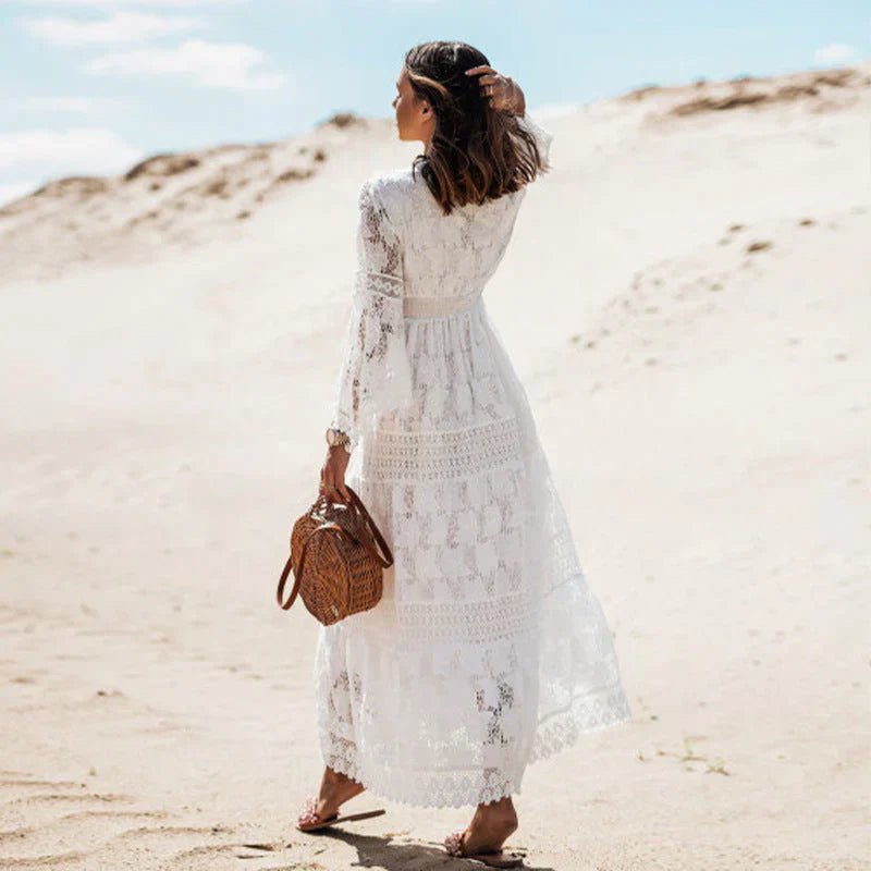 WOMEN'S BOHO FLOWY LONG SLEEVE SUMMER MAXI DRESS - Zarino Newstyle