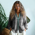 WOMEN'S BOHO V - NECK BUTTON FRONT BLOUSE - Zarino Newstyle
