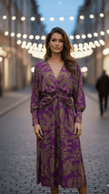 WOMEN'S BOLD FLORAL WRAP BELTED SUMMER MAXI DRESS - Zarino Newstyle