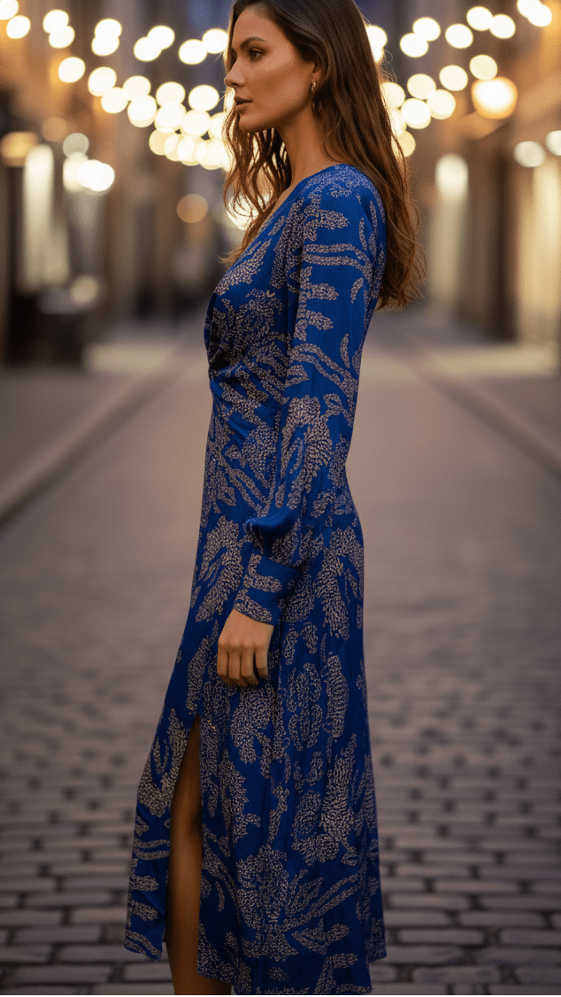 WOMEN'S BOLD FLORAL WRAP BELTED SUMMER MAXI DRESS - Zarino Newstyle