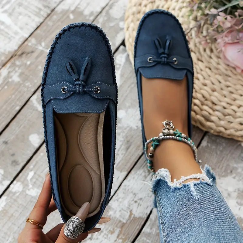 WOMEN'S BOW LOAFERS | SLIP - ON FLAT CUSHIONED EVERYDAY CASUAL SHOES - Zarino Newstyle
