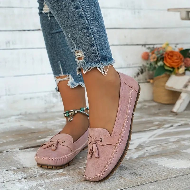 WOMEN'S BOW LOAFERS | SLIP - ON FLAT CUSHIONED EVERYDAY CASUAL SHOES - Zarino Newstyle