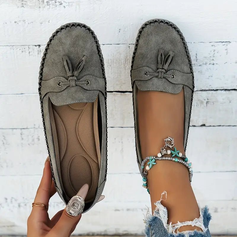 WOMEN'S BOW LOAFERS | SLIP - ON FLAT CUSHIONED EVERYDAY CASUAL SHOES - Zarino Newstyle