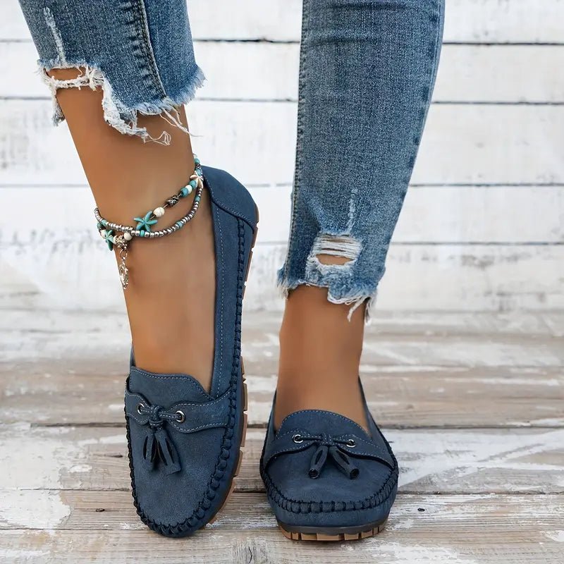 WOMEN'S BOW LOAFERS | SLIP - ON FLAT CUSHIONED EVERYDAY CASUAL SHOES - Zarino Newstyle