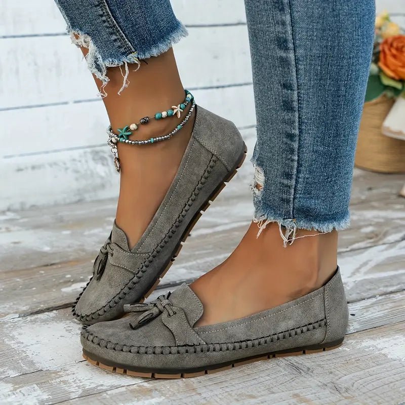 WOMEN'S BOW LOAFERS | SLIP - ON FLAT CUSHIONED EVERYDAY CASUAL SHOES - Zarino Newstyle