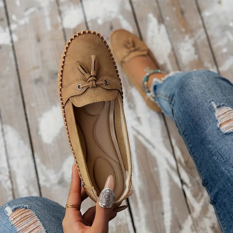 WOMEN'S BOW LOAFERS | SLIP - ON FLAT CUSHIONED EVERYDAY CASUAL SHOES - Zarino Newstyle