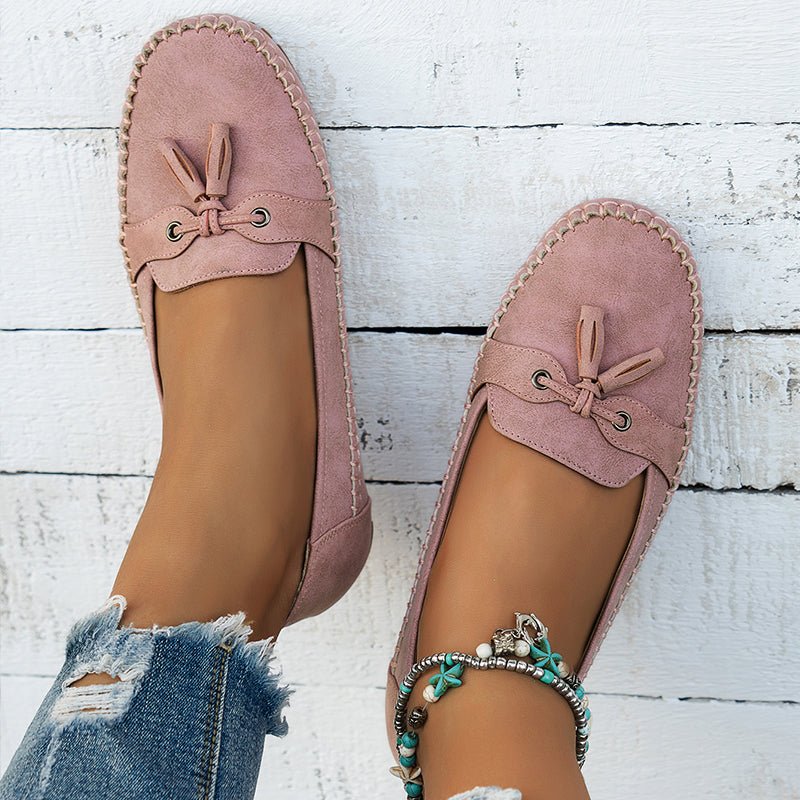 WOMEN'S BOW LOAFERS | SLIP - ON FLAT CUSHIONED EVERYDAY CASUAL SHOES - Zarino Newstyle