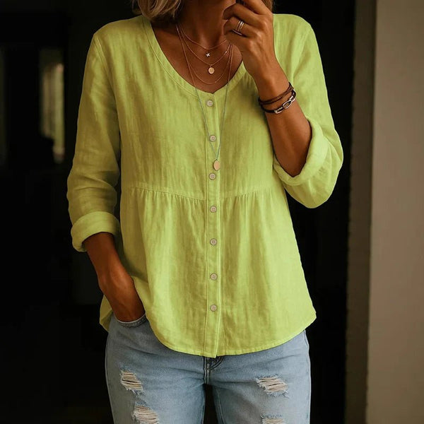 WOMEN'S CASUAL V-NECK LONG SLEEVE SUMMER BLOUSE